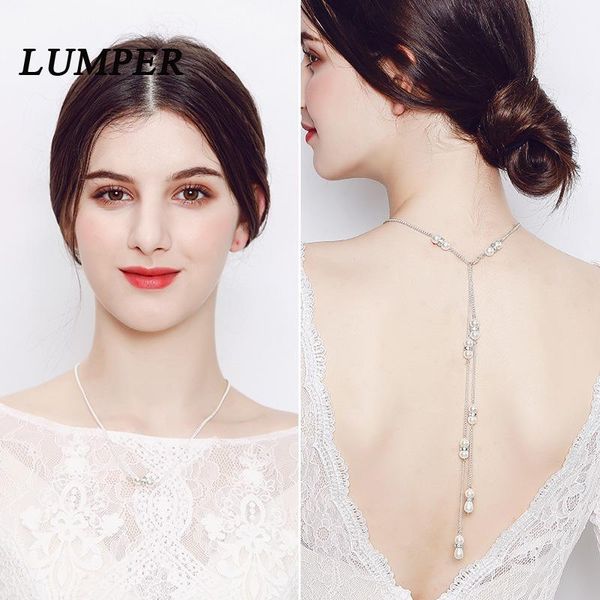 chains lumper crystal backdrop back necklace for women pearls chain summer dress decoration wedding jewelry bride bridesmaid08, Silver
chains lumper crystal backdrop back necklace for women pearls chain summer dress decoration wedding jewelry bride bridesmaid08, Silver