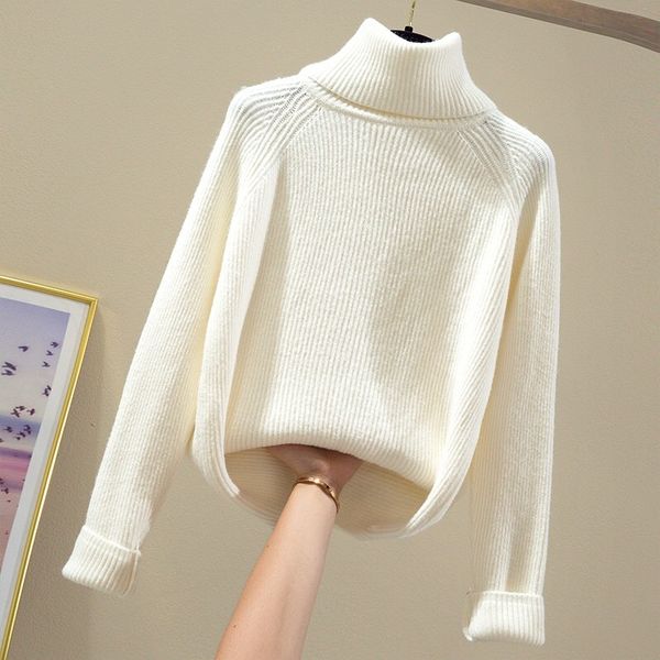 wet 2020 new autonomic arrival solid white color turtleneck lazy high loose with sleeve women's sweater, White;black
wet 2020 new autonomic arrival solid white color turtleneck lazy high loose with sleeve women's sweater, White;black