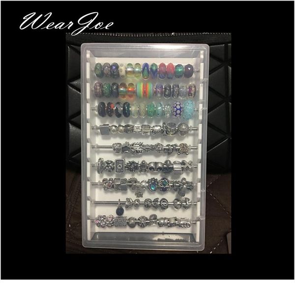 акриловые шарм бусины и выводы дисплея лотка коробки для тролля браслет ожерелье жемчужина винтаж ювелирных изделий для хранения бусины orga, Khaki