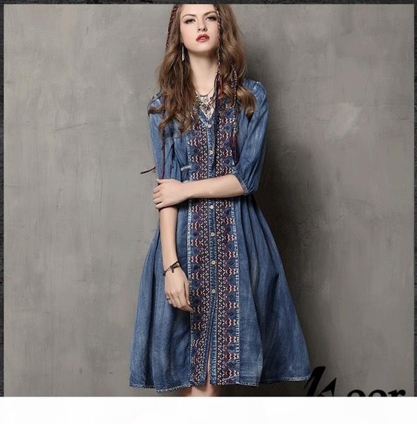 blue denim dress women embroidery ethnic style v neck string design slim fit for women long dresses 1 2 sleeve 2017 fashion, Black;gray
blue denim dress women embroidery ethnic style v neck string design slim fit for women long dresses 1 2 sleeve 2017 fashion, Black;gray