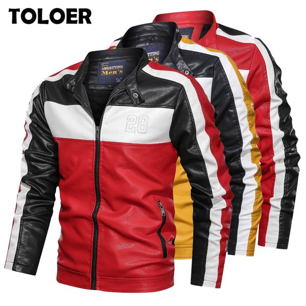 spliced fleece leather jacket men winter casual motor biker vintage coat men autumn fashion warm bomber leather jacket male 201026, Black
spliced fleece leather jacket men winter casual motor biker vintage coat men autumn fashion warm bomber leather jacket male 201026, Black