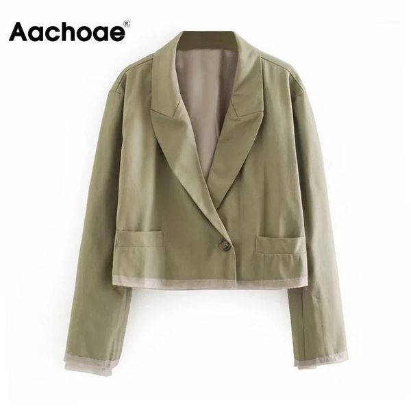 aachoae fashion army green color short blazer women patchwork long sleeve work wear blazers lady pocket single button coat1, White;black
aachoae fashion army green color short blazer women patchwork long sleeve work wear blazers lady pocket single button coat1, White;black