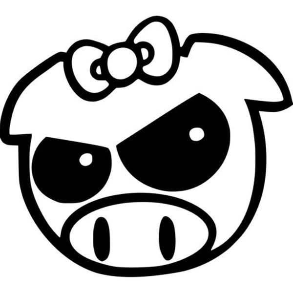 15.5x13.9cm evil pig bow girl vinyl car sticker black/silver decal car-styling s6-2165
15.5x13.9cm evil pig bow girl vinyl car sticker black/silver decal car-styling s6-2165