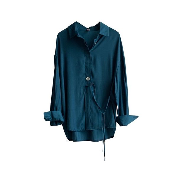 2021 new solid color simple female switching fashion spring and autumn lace slender lapel sleeve upper shirt tencel 8tyd, White
2021 new solid color simple female switching fashion spring and autumn lace slender lapel sleeve upper shirt tencel 8tyd, White