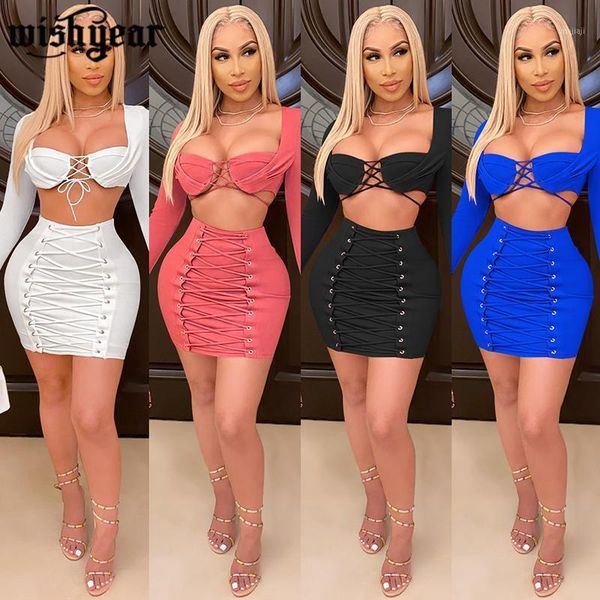 women's tracksuits solid color cut out two piece set woman long sleeve cross lace up crop and grommet mini skirt night club party track, Gray
women's tracksuits solid color cut out two piece set woman long sleeve cross lace up crop and grommet mini skirt night club party track, Gray