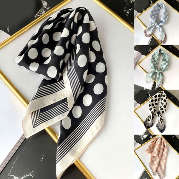 Silk Satin Hair Scarf Big Wave Point Striped Neck Scarves Female Bandana Shawls Wraps Office Lady Hair Tie Band Square Scarf, Blue;gray
Silk Satin Hair Scarf Big Wave Point Striped Neck Scarves Female Bandana Shawls Wraps Office Lady Hair Tie Band Square Scarf, Blue;gray