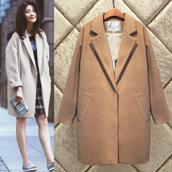 women's trench coats 2021 spring autumn women blend wool coat female overcoat woolen casaco winter loose causal outerwear cocoon jacket, Tan;black
women's trench coats 2021 spring autumn women blend wool coat female overcoat woolen casaco winter loose causal outerwear cocoon jacket, Tan;black