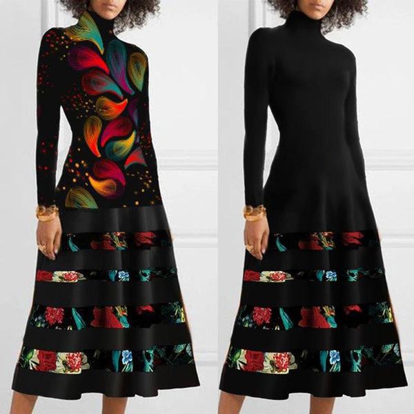 40# casual autumn women's dresses flower print stitching elegant long dress bodycon vintage maxi female dresses plus size, Black;gray
40# casual autumn women's dresses flower print stitching elegant long dress bodycon vintage maxi female dresses plus size, Black;gray
