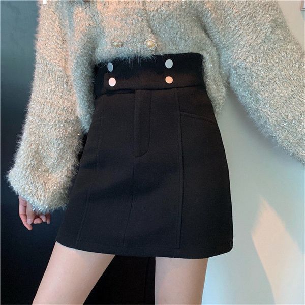 2021 new winter female short of solid wool knee skirts above a line skirt thin mujer y392 g2fz, Black
2021 new winter female short of solid wool knee skirts above a line skirt thin mujer y392 g2fz, Black