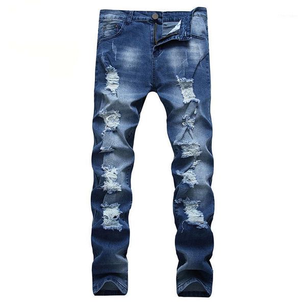 men's jeans men ripped blue stretch personality bicycle denim trousers slim small straight1
men's jeans men ripped blue stretch personality bicycle denim trousers slim small straight1