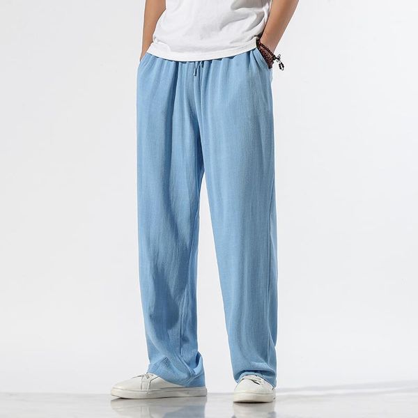 men's pants 2021 summer straight men linen track male streetwear hip hop wide leg trousers joggers pantalon homme1, Black
men's pants 2021 summer straight men linen track male streetwear hip hop wide leg trousers joggers pantalon homme1, Black