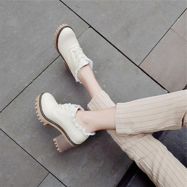 dress shoes womens girls pu leather pumps lace up round toe sweet high heels beige black big size 43 a1
dress shoes womens girls pu leather pumps lace up round toe sweet high heels beige black big size 43 a1