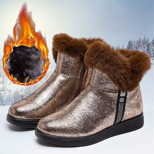 winter new women's boots sequins snow boots women's warm thick bottom plus velvet cotton shoes large size shoes, Black
winter new women's boots sequins snow boots women's warm thick bottom plus velvet cotton shoes large size shoes, Black