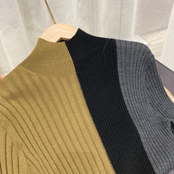 2021 spring long sleeve round neck multicolor gray green contrast color knitted mid-calf dress elegant casual dresses xj054678, Black;gray
2021 spring long sleeve round neck multicolor gray green contrast color knitted mid-calf dress elegant casual dresses xj054678, Black;gray