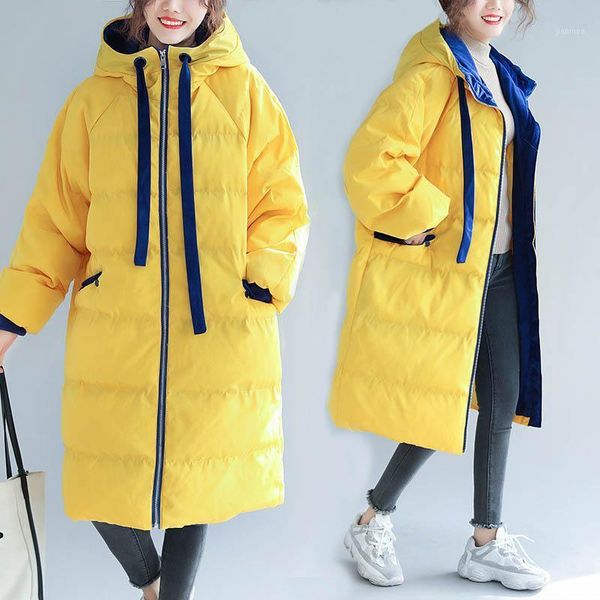 winter plus size long hit color hooded padded coat bust 150cm 7xl 8xl 9xl korean style loose cotton yellow coat women 60-150kg1, Black
winter plus size long hit color hooded padded coat bust 150cm 7xl 8xl 9xl korean style loose cotton yellow coat women 60-150kg1, Black