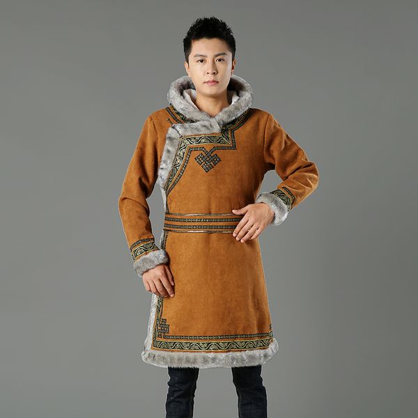 ethnic style leather jacket fashion thick winter jacket mens faux fur hooded warm coat pu outerwear mens, Black 
ethnic style leather jacket fashion thick winter jacket mens faux fur hooded warm coat pu outerwear mens, Black