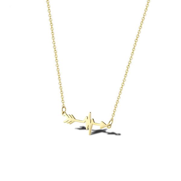 chains rir stainless steel golden arrow necklace creative design electrocardiogram couple ladies jewelry valentine's day gift, Silver
chains rir stainless steel golden arrow necklace creative design electrocardiogram couple ladies jewelry valentine's day gift, Silver