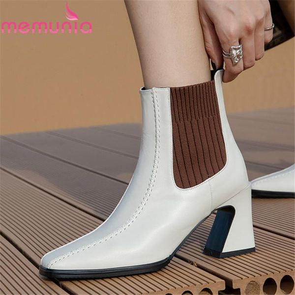 boots memunia 2021 genuine leather thick high heels fashion ladies shoes autumn winter mixed colors ankle women, Black
boots memunia 2021 genuine leather thick high heels fashion ladies shoes autumn winter mixed colors ankle women, Black