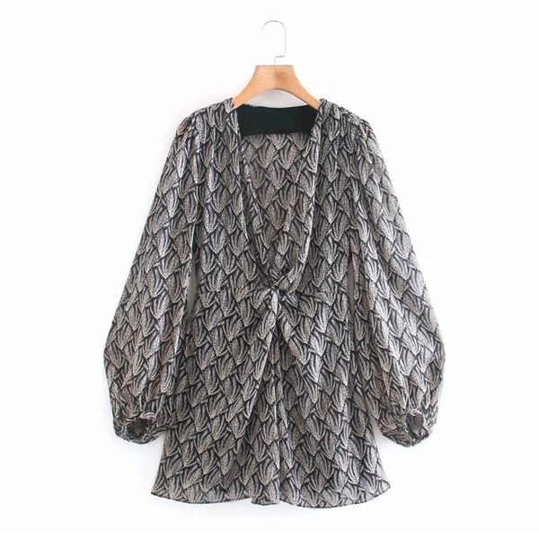 2021 new black printed draped mini women autumn long puff sleeve ruched short dress woman elegant knot chiffon ladies dresses g62b, Black;gray
2021 new black printed draped mini women autumn long puff sleeve ruched short dress woman elegant knot chiffon ladies dresses g62b, Black;gray