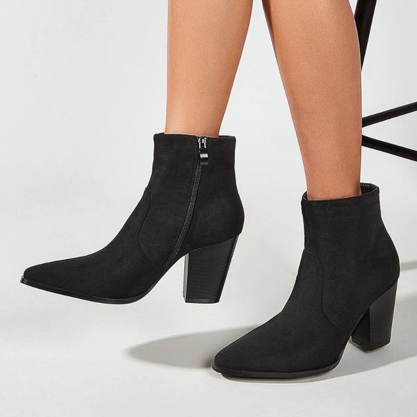 brand new chic flock high-quality big size 42 high heels elegant office ladies ankle booties shoes boots women, Black
brand new chic flock high-quality big size 42 high heels elegant office ladies ankle booties shoes boots women, Black