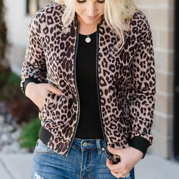 2021 autumn winter coat women fashion leopard pockets long-sleeved stand-up collar zipper vintage coat office pockets work, Black;brown 
2021 autumn winter coat women fashion leopard pockets long-sleeved stand-up collar zipper vintage coat office pockets work, Black;brown