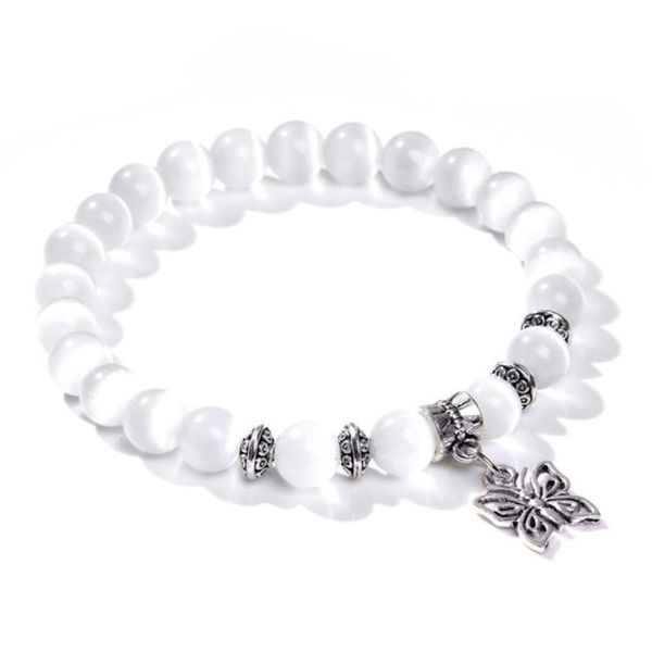 beaded, strands silver plated butterfly white cat eye stone 8 mm round beads elastic bracelet elephant fashion jewelry, Black
beaded, strands silver plated butterfly white cat eye stone 8 mm round beads elastic bracelet elephant fashion jewelry, Black
