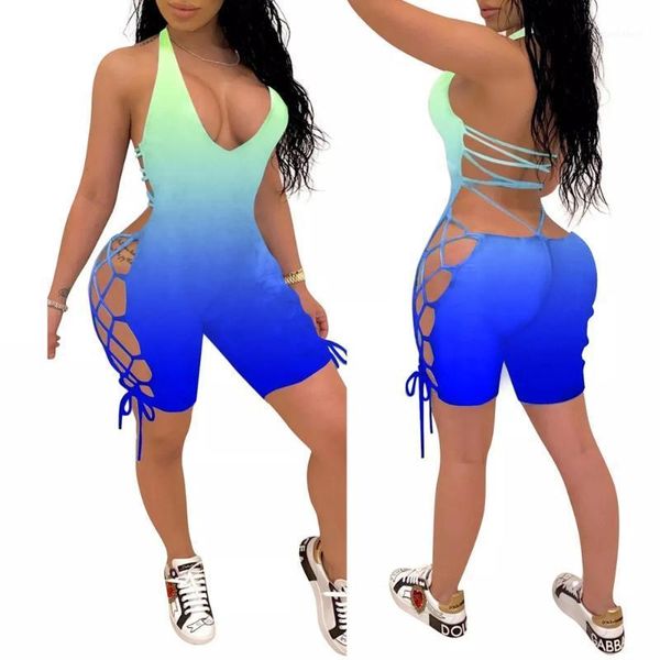 new women ladies gradient color skinny jumpsuit sleeveless lace-up v-neck shorts summer bodycon rompers1, Black;white
new women ladies gradient color skinny jumpsuit sleeveless lace-up v-neck shorts summer bodycon rompers1, Black;white