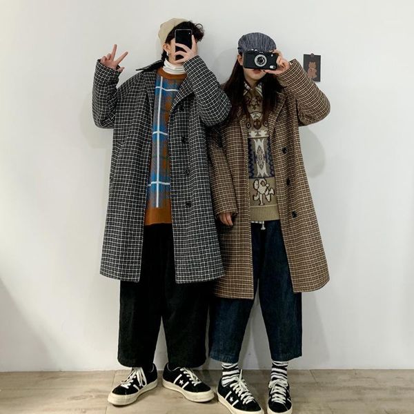 2019 autumn and winter new korean couple in the long retro plaid coat fashion casual loose coat jacket gray / khaki m-2xl1, Black
2019 autumn and winter new korean couple in the long retro plaid coat fashion casual loose coat jacket gray / khaki m-2xl1, Black