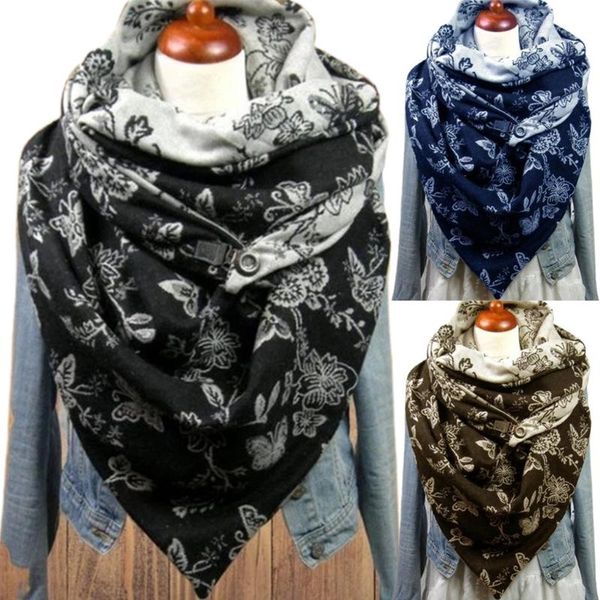 women men thicken warm triangle scarf with buckle clip butterfly floral print neck warmer snood winter blanket shawl, Blue;gray
women men thicken warm triangle scarf with buckle clip butterfly floral print neck warmer snood winter blanket shawl, Blue;gray