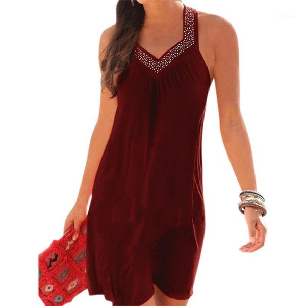 women's summer u-neck sleeveless backless diamond dress solid color for travel beach party1, Black;gray
women's summer u-neck sleeveless backless diamond dress solid color for travel beach party1, Black;gray