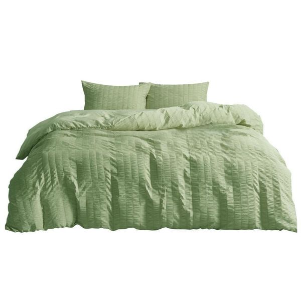 3pcs bedding set seersucker modern comfortable with zipper ties solid washable gift quilt cover pillowcase size home decor
3pcs bedding set seersucker modern comfortable with zipper ties solid washable gift quilt cover pillowcase size home decor