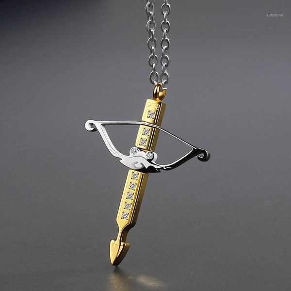 fashion personality titanium steel cross crossbow pendant necklace cupid arrow necklace men party gift punk hip hop jewelry1, Silver
fashion personality titanium steel cross crossbow pendant necklace cupid arrow necklace men party gift punk hip hop jewelry1, Silver