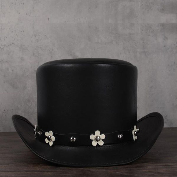 stingy brim hats women leather hat flat flower fedoras magician steampunk cosplay party cap 3size 13cm, Blue;gray
stingy brim hats women leather hat flat flower fedoras magician steampunk cosplay party cap 3size 13cm, Blue;gray