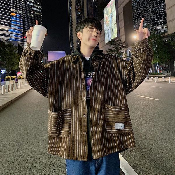 men's jackets 2021 stripe printing outerwear work clothes woolen jacket male coats worsted fabric overcoat high-quality clothing m-xl, Black;brown
men's jackets 2021 stripe printing outerwear work clothes woolen jacket male coats worsted fabric overcoat high-quality clothing m-xl, Black;brown