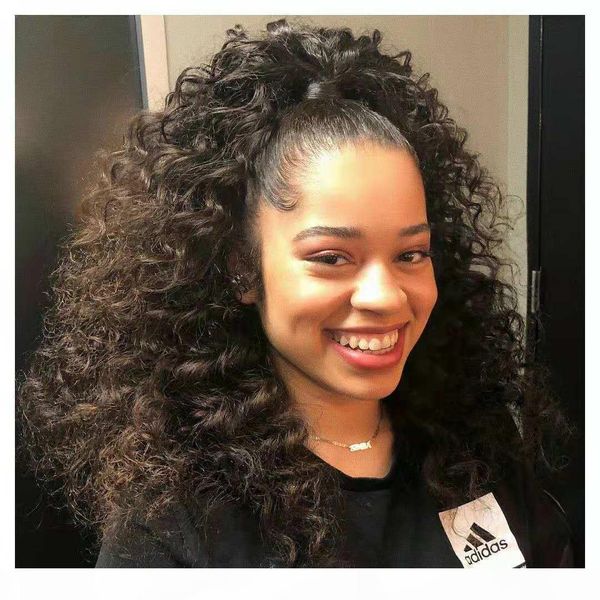 360 lace frontal wigs kinky curly ponytail 180% density water wave human hair wigs with baby hair for black women natural color, Black;brown
360 lace frontal wigs kinky curly ponytail 180% density water wave human hair wigs with baby hair for black women natural color, Black;brown