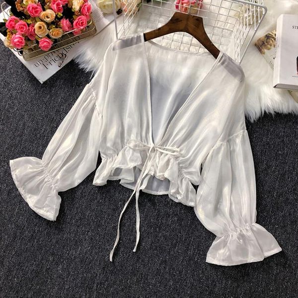 summer womens sunscreen cardigan flare sleeve chiffon shirt womens thin shawl cardigan gd418, White
summer womens sunscreen cardigan flare sleeve chiffon shirt womens thin shawl cardigan gd418, White