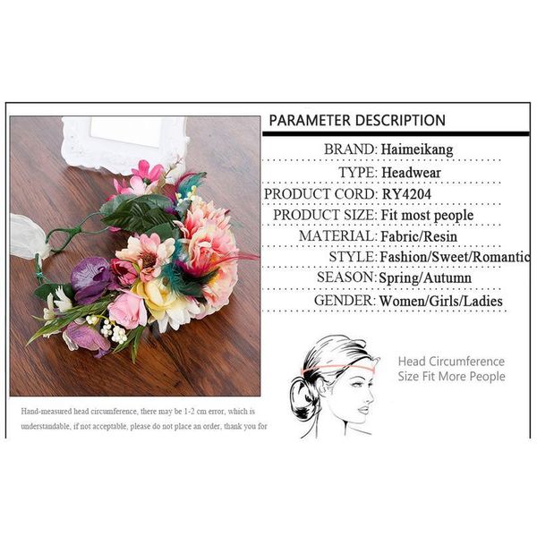 haimeikang bridal headwear for women feather flower wreath headband big floral hair band wedding party crown hair acc qylwei
haimeikang bridal headwear for women feather flower wreath headband big floral hair band wedding party crown hair acc qylwei