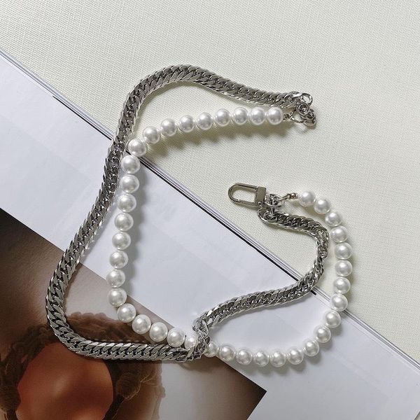 trendy male pearl titanium steel necklace hip hop double choker design dark small crowd of the same style, Silver
trendy male pearl titanium steel necklace hip hop double choker design dark small crowd of the same style, Silver