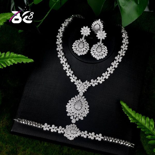 be 8 brilliant cubic zirconia wedding jewelry sets for women bridal 4 pcs earring necklace set african jewelry set s077, Silver
be 8 brilliant cubic zirconia wedding jewelry sets for women bridal 4 pcs earring necklace set african jewelry set s077, Silver