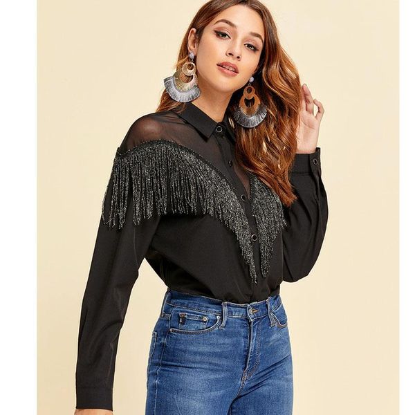 women's blouses & shirts long sleeve elegant women 2021 lady office work tassel lapel black autumn winter blusas, White
women's blouses & shirts long sleeve elegant women 2021 lady office work tassel lapel black autumn winter blusas, White