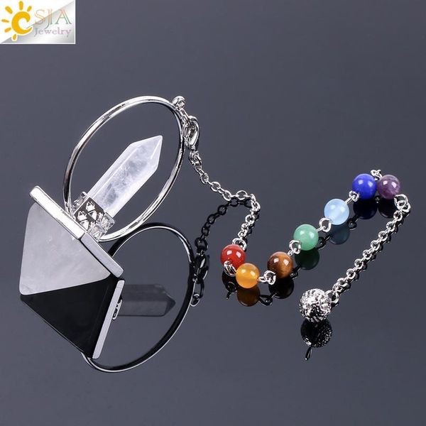 csja reiki healing 7 chakra pendulums for dowsing natural stone hexagonal prism pyramid white pink crystal obsidian pend qylsxh, Black
csja reiki healing 7 chakra pendulums for dowsing natural stone hexagonal prism pyramid white pink crystal obsidian pend qylsxh, Black