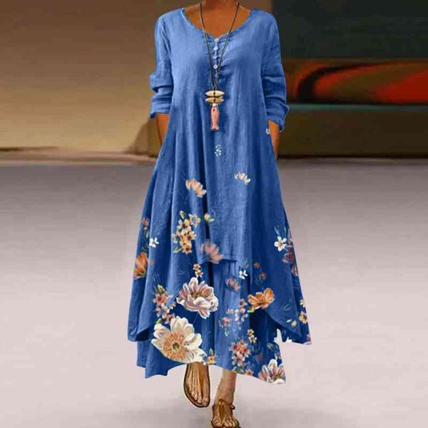 women floral printed dress summer fashion long sleeve v-neck button decor dress ladies elegant vestidos party loose long, Black;gray
women floral printed dress summer fashion long sleeve v-neck button decor dress ladies elegant vestidos party loose long, Black;gray