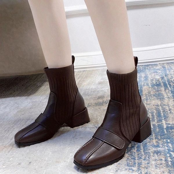rimocy pu leather ankle boots for women soft elastic knitting square heel shoes woman elegant square toe booties #wj6x, Black
rimocy pu leather ankle boots for women soft elastic knitting square heel shoes woman elegant square toe booties #wj6x, Black