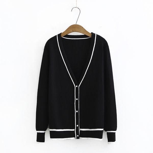 size plus female black autumn cardigan long sleeve shirts with cleavage in v casual outerwear 29yg, White;black
size plus female black autumn cardigan long sleeve shirts with cleavage in v casual outerwear 29yg, White;black