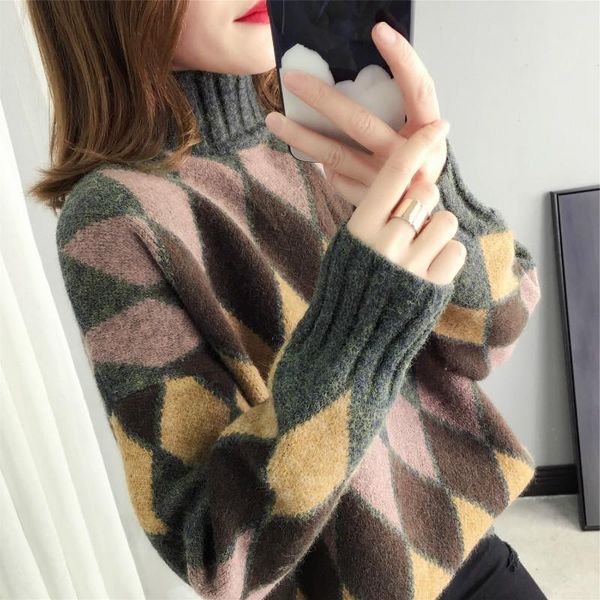 women's sweaters turtleneck 2021 winter knit sweater pullover splicing bat sleeve thick bottoming shirt external wear a599, White;black
women's sweaters turtleneck 2021 winter knit sweater pullover splicing bat sleeve thick bottoming shirt external wear a599, White;black