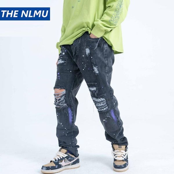 hole destroyed jeans pants men streetwear ripped harajuku graffiti ink denim jeans 2020 hip hop broken biker denim pant wy1811, Blue
hole destroyed jeans pants men streetwear ripped harajuku graffiti ink denim jeans 2020 hip hop broken biker denim pant wy1811, Blue