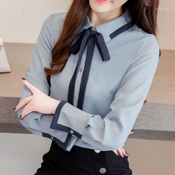 women's blouses & shirts autumn 2021 front black bow tie long sleeve chiffon elegant turn down collar shirt casual feminine 1, White
women's blouses & shirts autumn 2021 front black bow tie long sleeve chiffon elegant turn down collar shirt casual feminine 1, White
