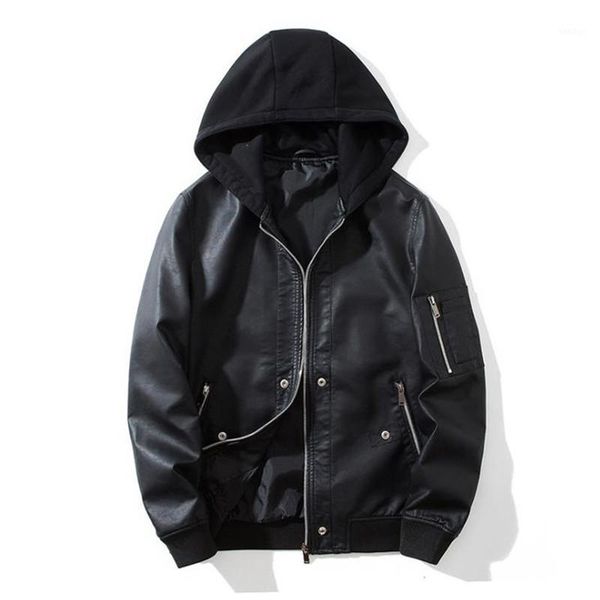 2020 new men's leather jacket spring and autumn motorcycle hooded coat coat solid color fabric pu leather jacket1, Black
2020 new men's leather jacket spring and autumn motorcycle hooded coat coat solid color fabric pu leather jacket1, Black