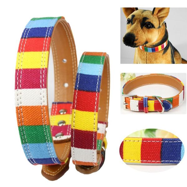 ship rainbow leather pet dog collar s m l xl 2xl colorful plain skin collar with buckle for cats dog wx9-682
ship rainbow leather pet dog collar s m l xl 2xl colorful plain skin collar with buckle for cats dog wx9-682