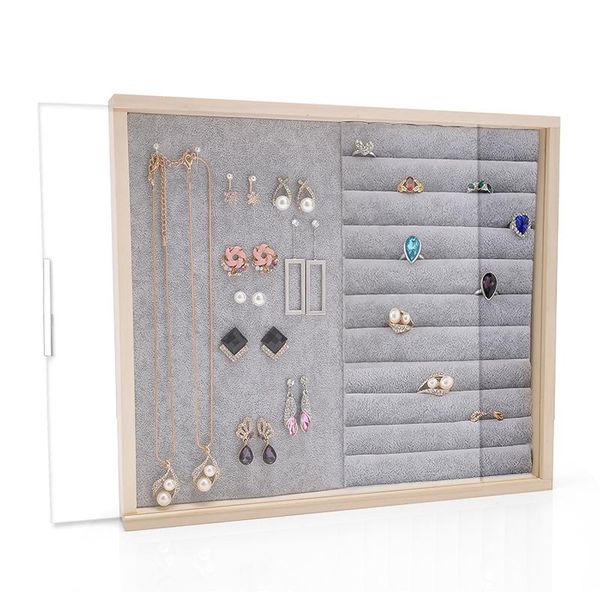 flannelette earrings display tray with acrylic lid jewelry organizer earring ring holder necklace case velvet trays, Pink;blue
flannelette earrings display tray with acrylic lid jewelry organizer earring ring holder necklace case velvet trays, Pink;blue